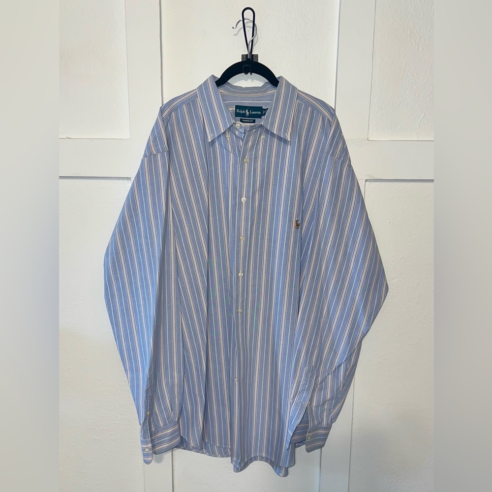 Oversized Vintage Men's Ralph Lauren Oxford Dress Shirt 2XLT Tall